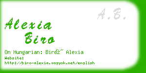 alexia biro business card